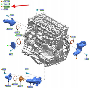 OBUDOWA TERMOSTATU 2.5L FORD HYBRYDA KUGA 2020- 2506980 _ LX6E-8A586-AD