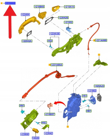 ZAMEK DRZWI LEWY PRZÓD FORD TRANSIT 2014- 19- OE 2424828 _ BK31-V219A65-DM