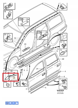 USZCZELKA BŁOTNIKA PODSZYBIA PRAWA VOLVO V70 2000- S60 XC70 OE 8663896