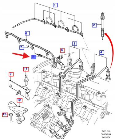 ŚWIECA ŻAROWA 2.2 2.4L TDCi FORD MONDEO TRANSIT 1309471 _ XS7U-6M090-BB