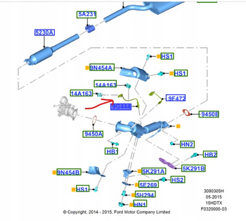 SONDA LAMBDA FORD KUGA Mk2 2018-2020 1.5L Ecoboost_5931956_F1FA-9G444-MC
