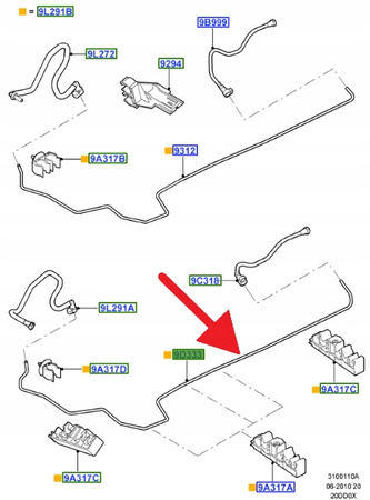 PRZEWÓD PALIWA 1.6 1.8 2.0 TDCi FORD CMAX FOCUS 03- 1703794 _ 3M51-9D333-AF