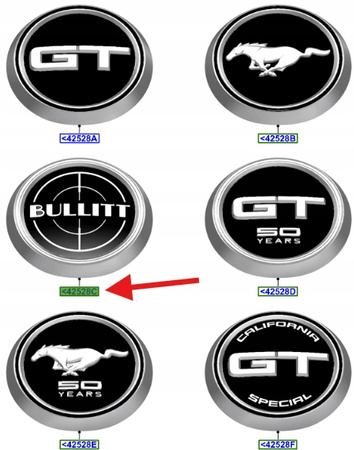 TYLNY EMBLEMAT BULLITT FORD MUSTANG MK6 2018- OE 2307925 _ JR3B-6343508-DA