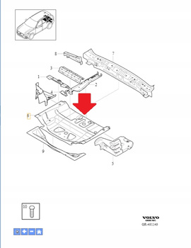 Tylna podłoga Volvo XC60 (18-) OE 31698548