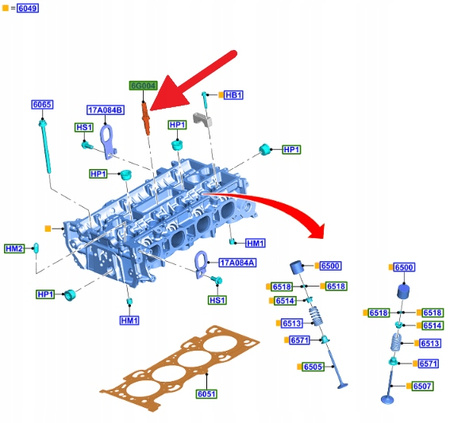 CZUJNIK TEMP. GŁOWICY 2.5 FORD KUGA GALAXY 2020- OE 2360541 _ JX6A-6G004-AB