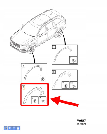 POSZERZENIE DOKŁADKA BŁOTNIKA LEWY PRZÓD VOLVO XC90 2016- OEM/OE 39837164
