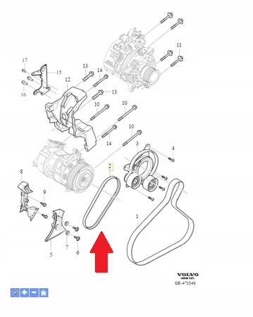 PASEK 3PK POMPY WODY 2.0 D4 VOLVO XC90 XC60 2020- S90 V90 2021- OE 31430733