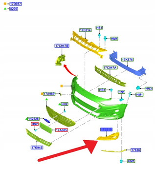 KRATKA HALOGENU LEWY PRZÓD FORD FOCUS 2022- OE 2540608 _ NX7B-15A299-AA