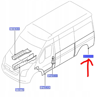 BŁOTNIK TYLNY PRAWY FORD TRANSIT Mk5 Mk6 2000-2014 _1848338_YC15-V200K22-HC