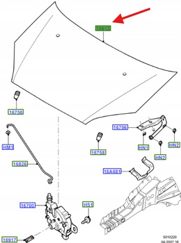 MASKA POKRYWA SILNIKA FORD C-MAX 2007- 1493967 _ P7M51-R16610-AF