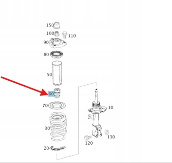 ODBÓJ GUMOWY AMORTYZATORA PRZÓD MERCEDES CLA W117 A W176 OE A1763210306