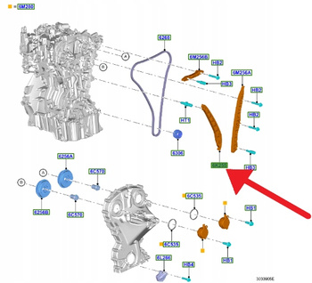 ŚLIZG ŁAŃCUCHA ROZRZĄDU 1.0 EB FORD FIESTA PUMA 19- 2207933 _ H6BG-6K255-AA