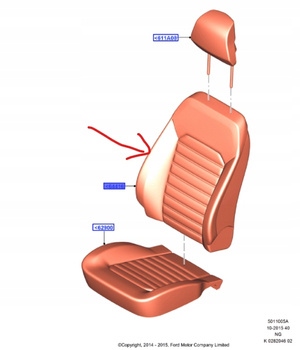 POKRYCIE OPARCIA FOTELA LEWY PRZÓD FORD MONDEO MK5 _ 2099384 _ DS73-F64417-ALB1F0H
