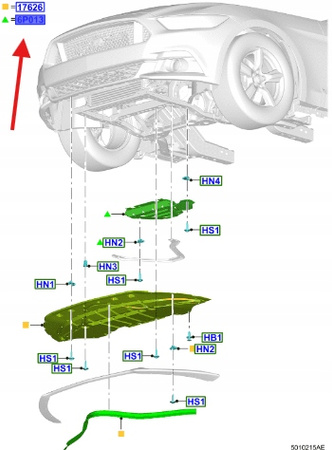 OSŁONA SILNIKA DOLNA FORD MUSTANG MK6 2015- OE 5297487 _ FR3B-6P013-BC