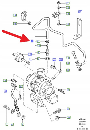 PRZEWÓD ZASILANIE OLEJEM TURBINY GALAXY 94- 00 OE 1002827 _ 95VW-6K679-AA