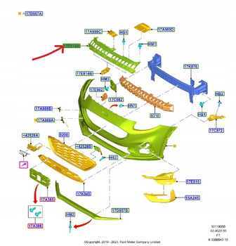 WZMOCNIENIE CZOŁOWE FORD PUMA 2019- 2515010 _ L1TB-17E778-AF
