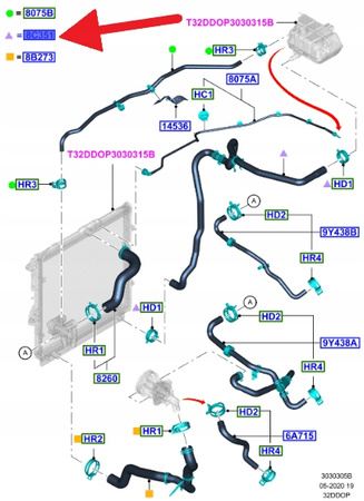 RURA NAGRZWNICY UKŁADU CHŁODZENIA FORD RANGER 2011- 1756614 _ AB39-8C351-CA