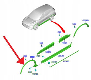 LISTWA BŁOTNIKA LEWY PRZÓD ST-LINE KUGA 2022- 2640770 _ NV4B-S16D239-AAPRAA