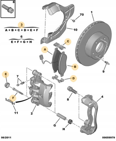 Citroen OE zestaw klocków hamulcowych 1612433780