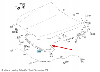WYGŁUSZENIE MASKI MERCEDES C klasa W205 OE A2056820026
