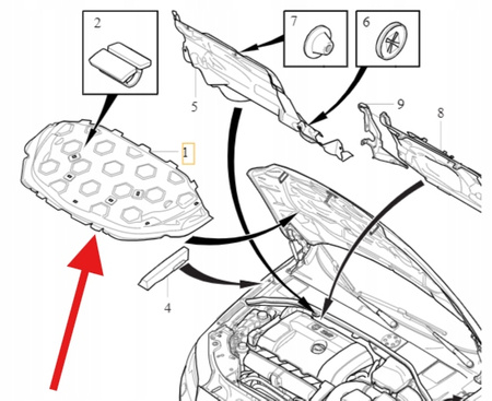 WYGŁUSZENIE MASKI POKRYWY SILNIKA B6 3.0 3.2 VOLVO XC60 2009- OE 31294504