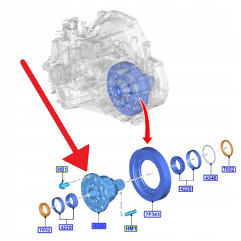 MECHANIZM RÓŻNICOWY 4WD MMT6 FORD KUGA FOCUS EDGE 1770392 _ AV4R-4202-AA
