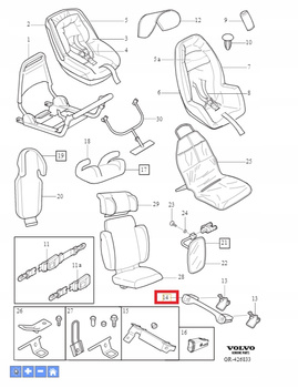 OSŁONA FOTELIKA ISOFIX VOLVO S60 I S80 I V70 II