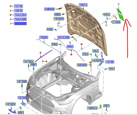 WLOT POWIETRZA MASKI PRAWY FORD MUSTANG Mk6_2179170_JR3B-16C928-AHPRAA