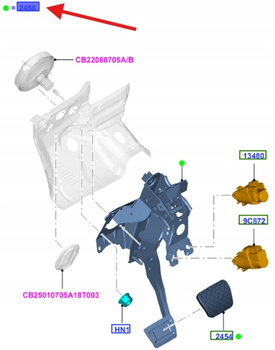 ZESPÓŁ PEDAŁU HAMULCA B-MAX ECOSPORT FIESTA 2107415 _ 8V51-2450-GB