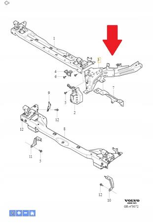 PRAWY WSPORNIK OKULAR PASA PRZÓD VOLVO EX40 XC40 2018- C40 OE 32377056