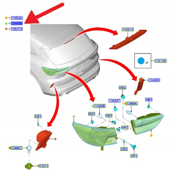 LAMPA PRAWY TYŁ ZEWNĘTRZNA FORD KUGA 2020- 2696784 _ LV4B-13404-BF