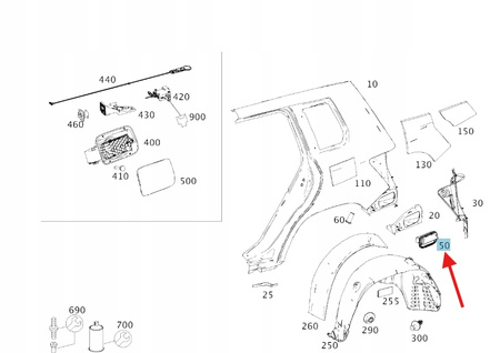 ODPOWIETRZNIK KRATKA WENTYLACYJNA TYŁ MERCEDES W117 W242 W253 A2048300442