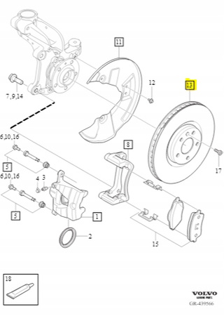 Volvo OE 32300121 tarcze hamulcowa