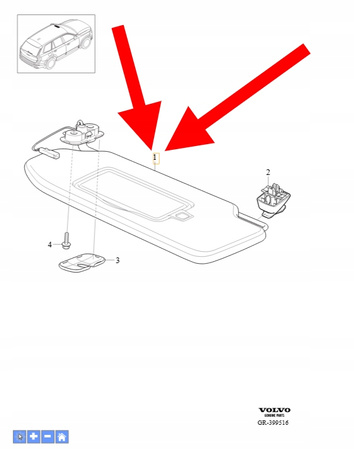 OSŁONA PRZECIWSŁONECZNA LEWA VOLVO XC90 2016- S90 V90 OEM/OE 31497343