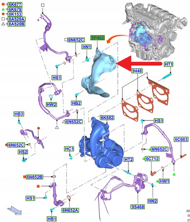 OSŁONA TERMICZNA 2.3 EB FORD MUSTANG 2015- OE 5274063 _ FR3E-9G479-BC