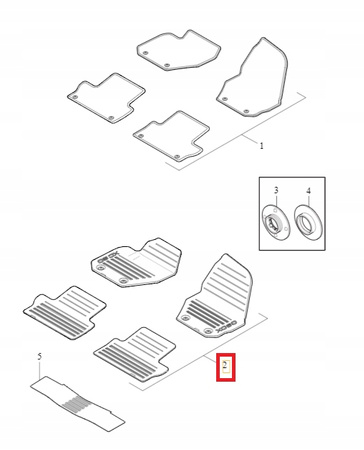 Dywaniki gumowe Volvo S60, S60CC, V60CC, V60 OE 39828878