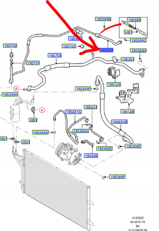 PRZEWÓD KLIMATYZACJI FORD FOCUS MK2 C-MAX 1491677 _  3M5H-19A704-AH