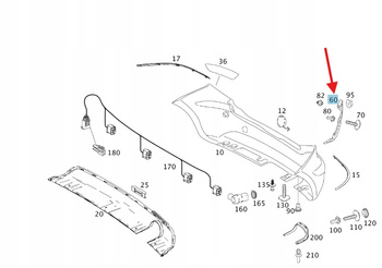 ŚLIZG UCHWYT ZDERZAKA LEWY TYŁ MERCEDES A klasa W169 OE A1698851363