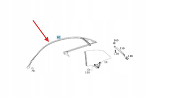 USZCZELKA SZYBA PRAWA A2076700439 MERCEDES W207
