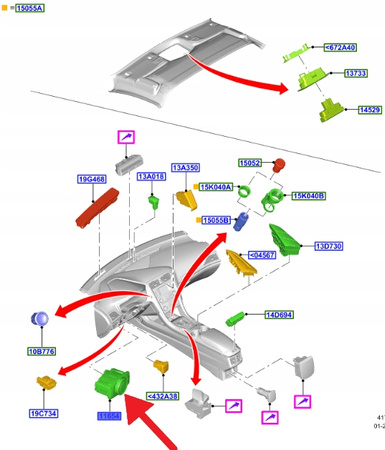 WŁĄCZNIK ŚWIATEŁ FORD RANGER MONDEO 2014- OE 2497400 _ DG9T-13D061-HE3JA6