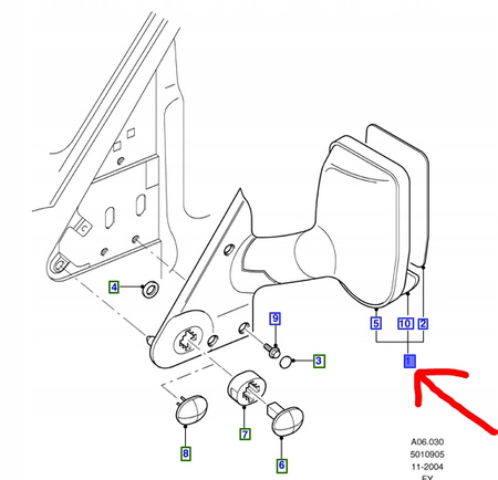 LUSTERKO ZEWNĘTRZNE PRAWE FORD TRANSIT Mk5 _4643479_1C15-17682-PJYGAX
