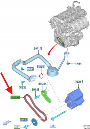 ŁAŃCUCH POMPY OLEJU 2.0 2.3 EB FORD MUSTANG FOCUS 5100800 _ CM5E-6A895-AA