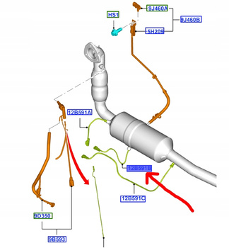 CZUJNIK TEMPERATURY SPALIN TRANSIT 2014- 2.2 TDCi 2267336 _ BK3A-12B591-CC