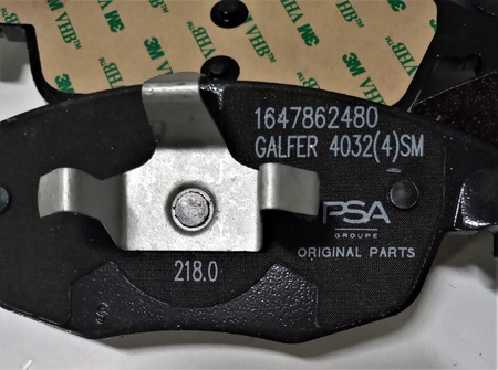 Klocki hamulcowe przednie Citroen Berlingo DS5 OE 1647862480