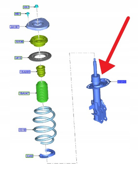 AMORTYZATOR LEWY PRZÓD FORD FOCUS Mk4 2018- OE 2367800 _ JX61-18K001-EAH
