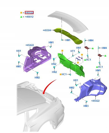 OSŁONA PASA TYLNEGO FORD MUSTANG Mk6 2015- 2216384 _ FR3B-63424A82-AM3ZHE