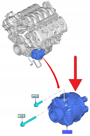 ALTERNATOR MANUAL 5.0 FORD MUSTANG Mk6 2015- OE 2095730 _ GR3T-10300-HB