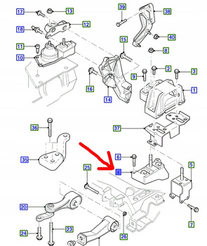 WSPORNIK SILNIKA FORD GALAXY Mk2 2000-06 _ 1113244  _ YM21-6031-CB