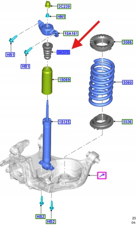 ZDERZAK AMOTYZATORA TYŁ MONDEO 2014-22 5318888 _ DG9C-5K570-CXC