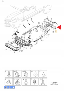 OSŁONA PODŁOGI ZAWIESZENIA TYŁ VOLVO EX40 XC40 2021- C40 EC40 OE 32352704